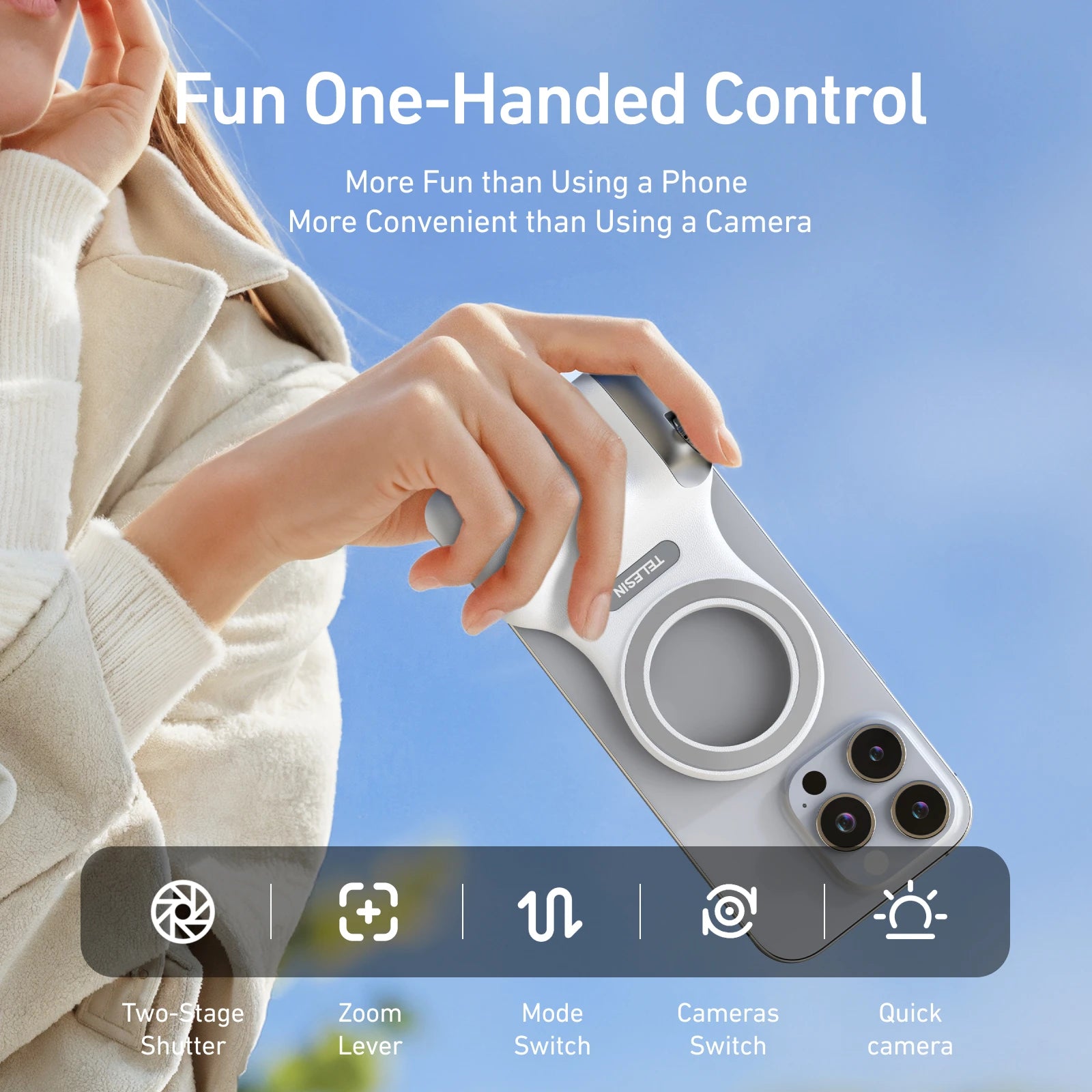 Magnetic Phone Camera Shoot Hand Grip